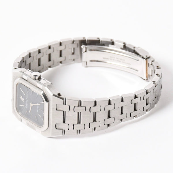 AUDEMARS PIGUET ROYAL OAK Watch 6010ST Quartz Square SS Black Dial Good Condition Used 4a004003