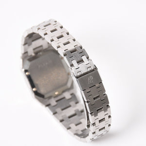 AUDEMARS PIGUET ROYAL OAK Watch 6010ST Quartz Square SS Black Dial Good Condition Used 4a004003