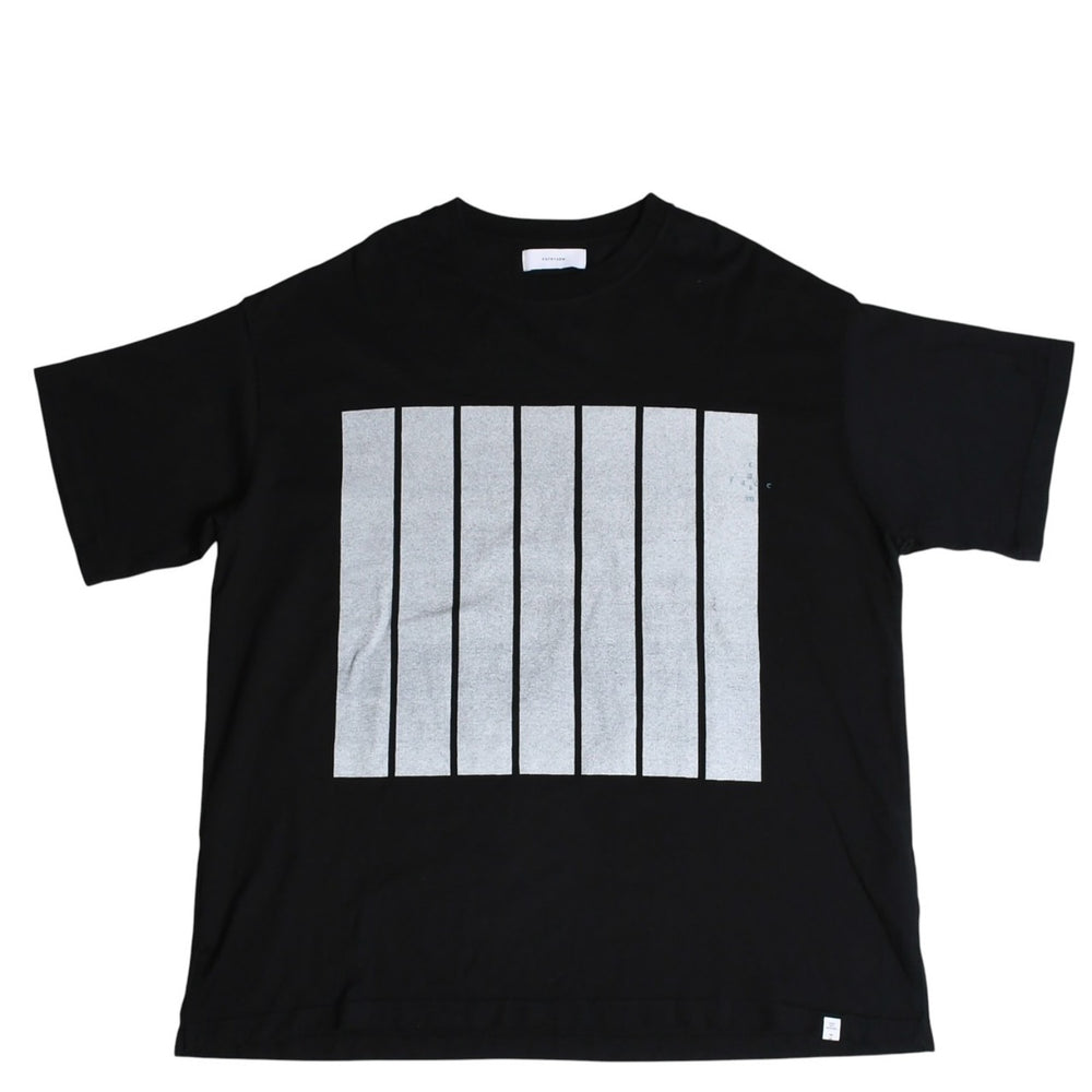FACETASM 7 BARS TEE Short Sleeve T-shirt SR-TEE-U10 Cut and Sew Black Flag Black 5 Sizes Big Silhouette Slit Good Condition Used 4a003420