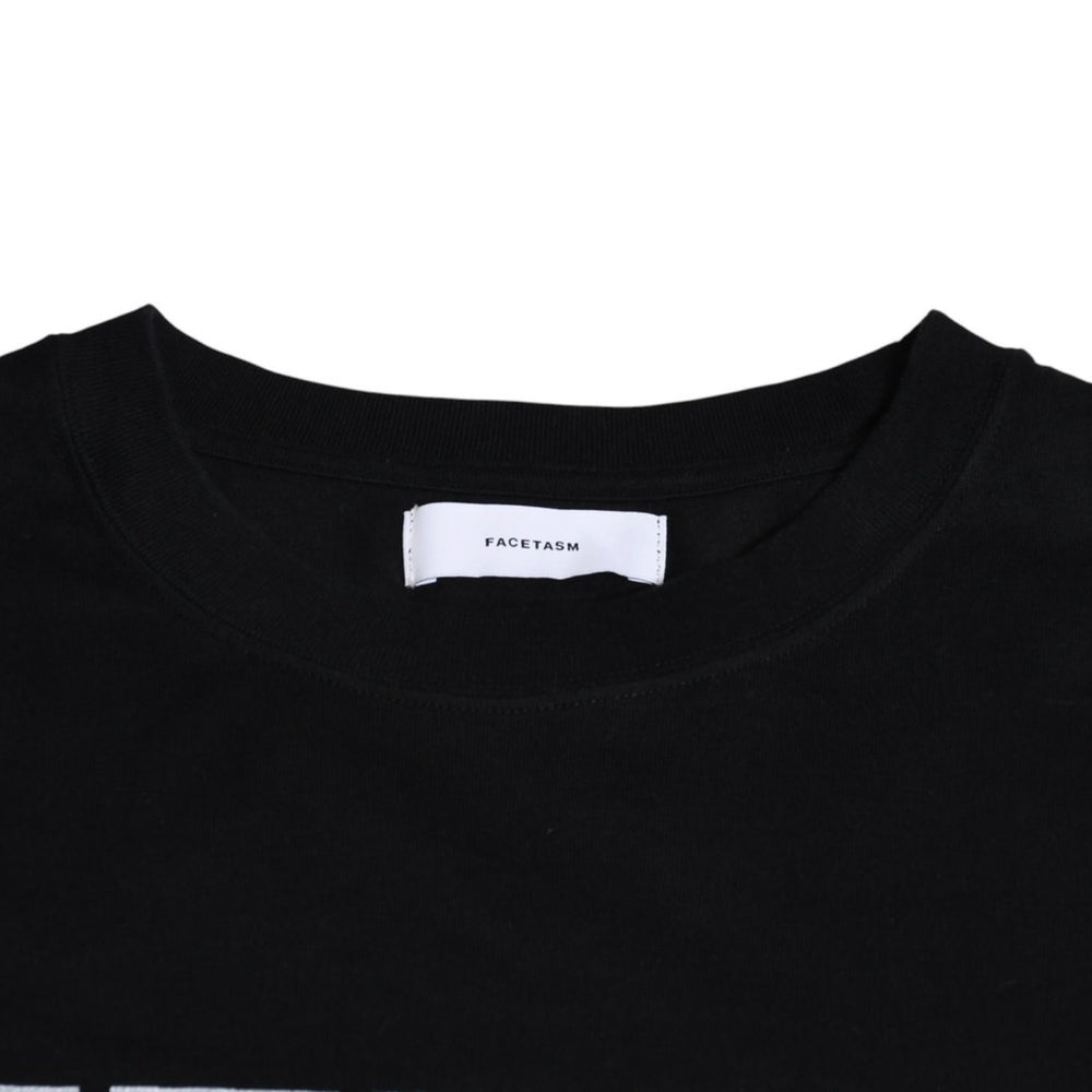 FACETASM ファセッタズム 7 BARS TEE 半袖Tシャツ SR-TEE-U10 カットソー ブラックフラッグ ブラック 5サイズ ビックシルエット スリット 美品 中古 4a003420