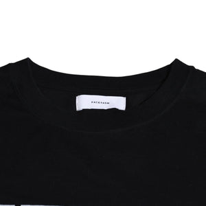FACETASM 7 BARS TEE Short Sleeve T-shirt SR-TEE-U10 Cut and Sew Black Flag Black 5 Sizes Big Silhouette Slit Good Condition Used 4a003420