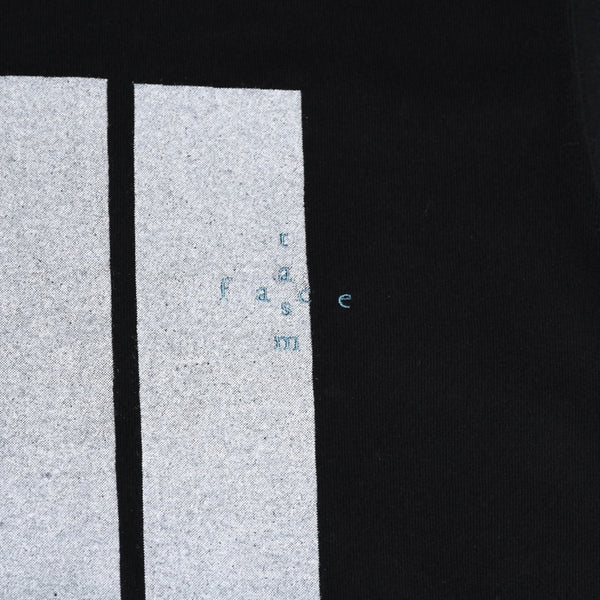 FACETASM 7 BARS TEE Short Sleeve T-shirt SR-TEE-U10 Cut and Sew Black Flag Black 5 Sizes Big Silhouette Slit Good Condition Used 4a003420
