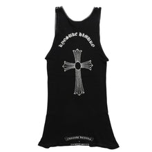 画像をギャラリービューアに読み込む, CHROME HEARTS クロムハーツ × 氷室京介 コラボレーションタンクトップ ノースリーブ 1998ツアー限定 CHクロス スクロールラベル Mサイズ ブラック 美品 中古 4a004007