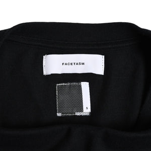 FACETASM 7 BARS TEE Short Sleeve T-shirt SR-TEE-U10 Cut and Sew Black Flag Black 5 Sizes Big Silhouette Slit Good Condition Used 4a003420