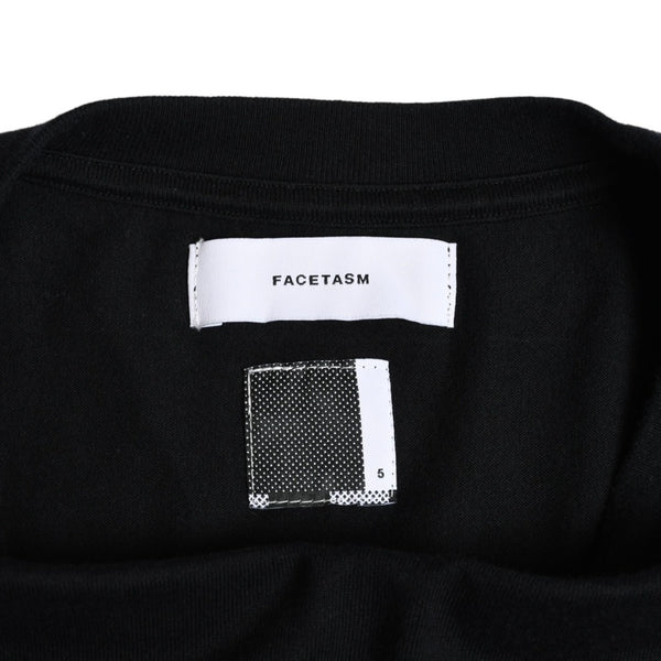 FACETASM 7 BARS TEE Short Sleeve T-shirt SR-TEE-U10 Cut and Sew Black Flag Black 5 Sizes Big Silhouette Slit Good Condition Used 4a003420