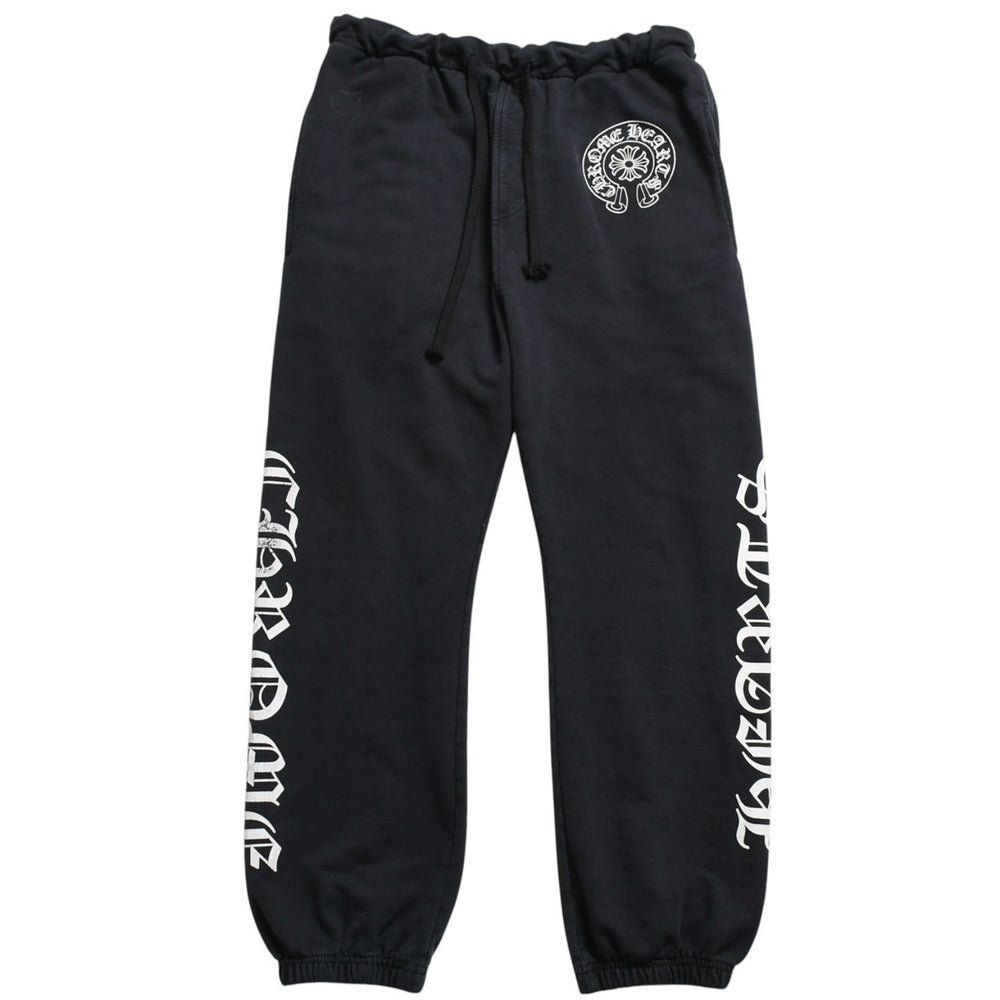 CHROME HEARTS クロムハーツ スウェットパンツ ホースシュー コットン ブラック ホワイト サイズM 美品 中古 4a003784