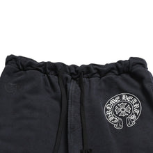 画像をギャラリービューアに読み込む, CHROME HEARTS クロムハーツ スウェットパンツ ホースシュー コットン ブラック ホワイト サイズM 美品 中古 4a003784