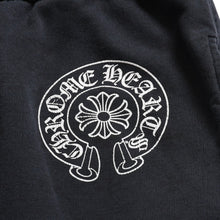画像をギャラリービューアに読み込む, CHROME HEARTS クロムハーツ スウェットパンツ ホースシュー コットン ブラック ホワイト サイズM 美品 中古 4a003784
