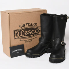 新品同様 CHROME HEARTS クロムハーツ WESCO BOSS ガンスリンガー レザーエンジニアブーツ BK7700100 カウハイドレザー シルバー925 8E(26.0) ブラック 中古 4a004017