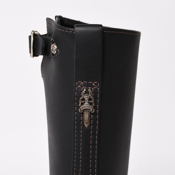 新品同様 CHROME HEARTS クロムハーツ WESCO BOSS ガンスリンガー レザーエンジニアブーツ BK7700100 カウハイドレザー シルバー925 8E(26.0) ブラック 中古 4a004017