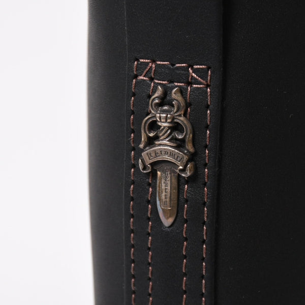 新品同様 CHROME HEARTS クロムハーツ WESCO BOSS ガンスリンガー レザーエンジニアブーツ BK7700100 カウハイドレザー シルバー925 8E(26.0) ブラック 中古 4a004017