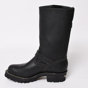 新品同様 CHROME HEARTS クロムハーツ WESCO BOSS ガンスリンガー レザーエンジニアブーツ BK7700100 カウハイドレザー シルバー925 8E(26.0) ブラック 中古 4a004017