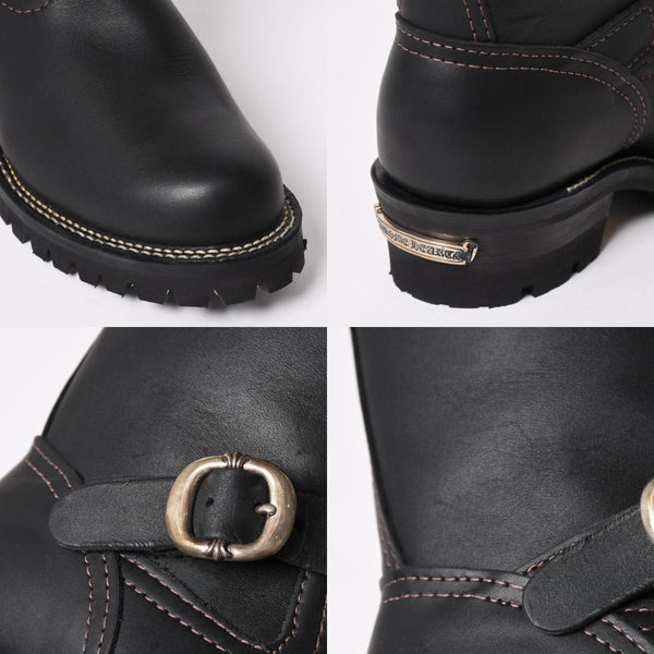 新品同様 CHROME HEARTS クロムハーツ WESCO BOSS ガンスリンガー レザーエンジニアブーツ BK7700100 カウハイドレザー シルバー925 8E(26.0) ブラック 中古 4a004017