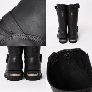 新品同様 CHROME HEARTS クロムハーツ WESCO BOSS ガンスリンガー レザーエンジニアブーツ BK7700100 カウハイドレザー シルバー925 8E(26.0) ブラック 中古 4a004017