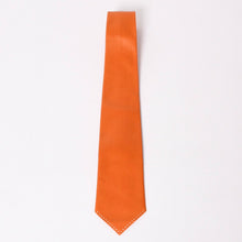 画像をギャラリービューアに読み込む, 極美品 HERMES エルメス ラムスキン Leather レザー Tie ネクタイ Orange オレンジ 白ステッチ 中古 4a003672