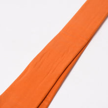 画像をギャラリービューアに読み込む, 極美品 HERMES エルメス ラムスキン Leather レザー Tie ネクタイ Orange オレンジ 白ステッチ 中古 4a003672