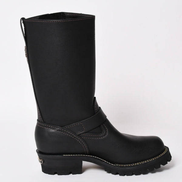 新品同様 CHROME HEARTS クロムハーツ WESCO BOSS ガンスリンガー レザーエンジニアブーツ BK7700100 カウハイドレザー シルバー925 8E(26.0) ブラック 中古 4a004017
