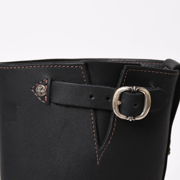 新品同様 CHROME HEARTS クロムハーツ WESCO BOSS ガンスリンガー レザーエンジニアブーツ BK7700100 カウハイドレザー シルバー925 8E(26.0) ブラック 中古 4a004017