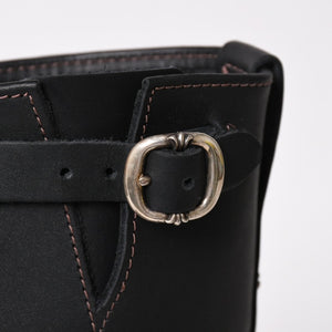 新品同様 CHROME HEARTS クロムハーツ WESCO BOSS ガンスリンガー レザーエンジニアブーツ BK7700100 カウハイドレザー シルバー925 8E(26.0) ブラック 中古 4a004017