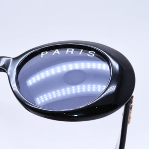 CHANEL シャネル オーバル サングラス アイウェア 01947 94305 ココマーク ロゴ ブラック ホワイト 美品 中古 4a004025