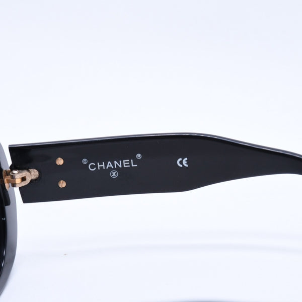 CHANEL シャネル オーバル サングラス アイウェア 01947 94305 ココマーク ロゴ ブラック ホワイト 美品 中古 4a004025
