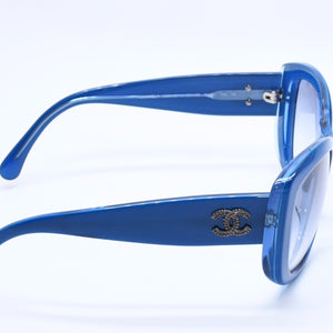 CHANEL シャネル サングラス アイウェア 5239-A c.1320/9S サイズ55□21 135 ココマーク ブルー 美品 中古 4a004029