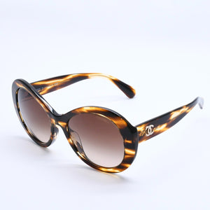 CHANEL シャネル サングラス アイウェア 5372-A c.1498/S5 サイズ56□19 140 ココマーク 鼈甲カラー 美品 中古 4a004030