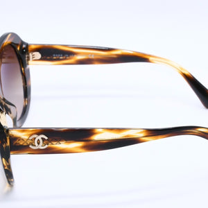 CHANEL シャネル サングラス アイウェア 5372-A c.1498/S5 サイズ56□19 140 ココマーク 鼈甲カラー 美品 中古 4a004030