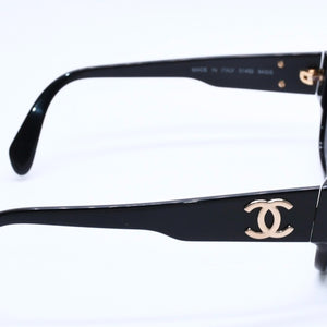 CHANEL シャネル サングラス アイウェア 01452 94305 ココマーク アセテート プラスチック ブラック 美品 中古 4a004028