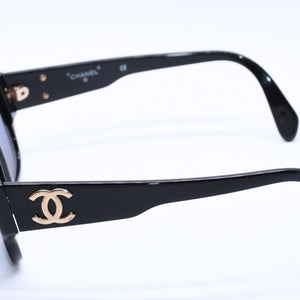 CHANEL シャネル サングラス アイウェア 01452 94305 ココマーク アセテート プラスチック ブラック 美品 中古 4a004028