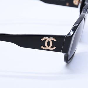 CHANEL シャネル サングラス アイウェア 01452 94305 ココマーク アセテート プラスチック ブラック 美品 中古 4a004028