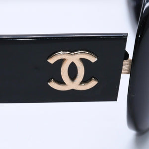 CHANEL シャネル オーバル サングラス アイウェア 01947 94305 ココマーク ロゴ ブラック ホワイト 美品 中古 4a004025
