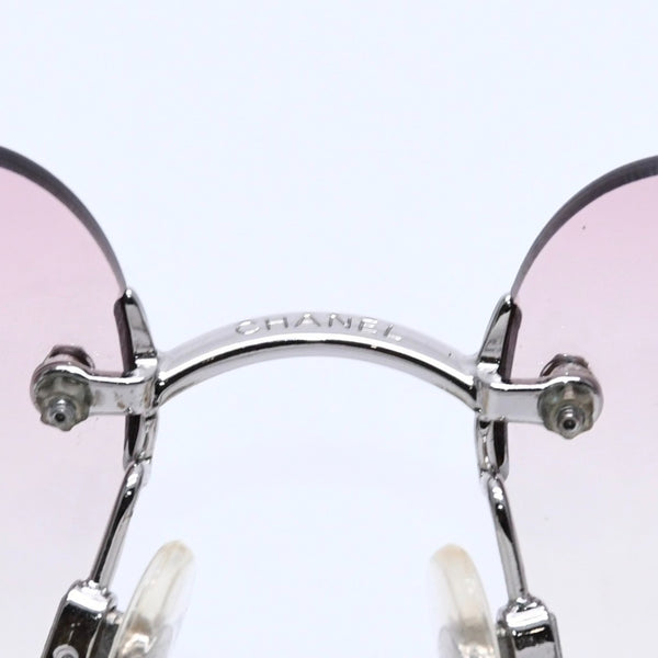 Very Good Condition CHANEL Rimless Sunglasses Eyewear 4017-D c.124/58 Size 62□17 120 Coco Mark Rhinestone Pink Used 4a004036