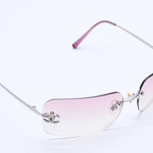 Load image into Gallery viewer, 極美品 CHANEL シャネル リムレス サングラス アイウェア 4017-D c.124/58 サイズ62□17 120 ココマーク ラインストーン ピンク 中古 4a004036