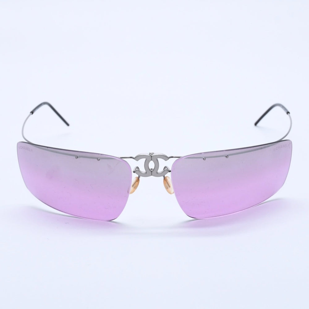 極美品 CHANEL シャネル 折りたたみ フロントココマーク 4032 サングラス 62◻︎17 パープルレンズ 中古 4a004038