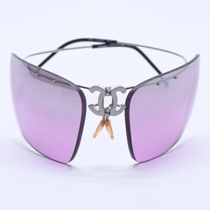 極美品 CHANEL シャネル 折りたたみ フロントココマーク 4032 サングラス 62◻︎17 パープルレンズ 中古 4a004038