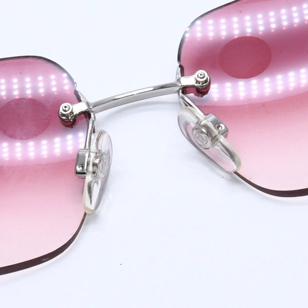 Mint condition CHANEL sunglasses with rhinestones, model 4017-D, Coco Mark, size 62◻17 120 Pink Silver Temples Used 4a004041