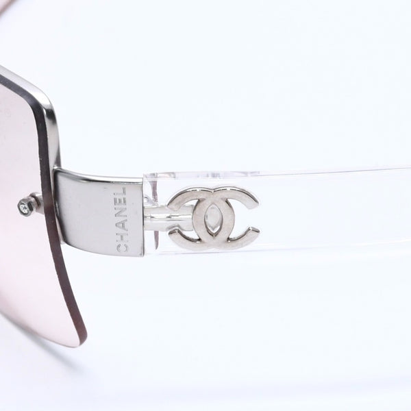極美品 CHANEL シャネル リムレス サングラス サイドココマーク クリアフレーム グレー 4107-B 62◻︎15 125 中古 4a004037