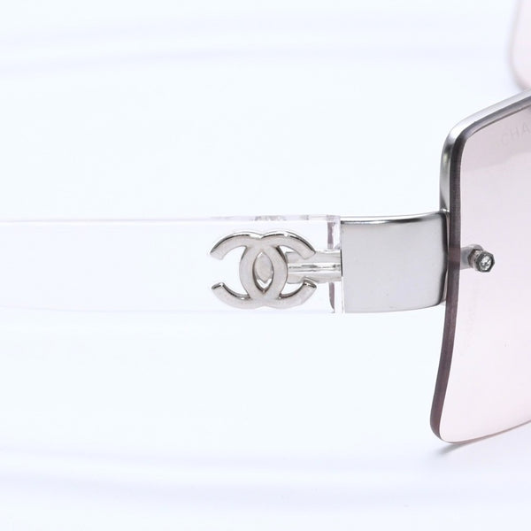 極美品 CHANEL シャネル リムレス サングラス サイドココマーク クリアフレーム グレー 4107-B 62◻︎15 125 中古 4a004037