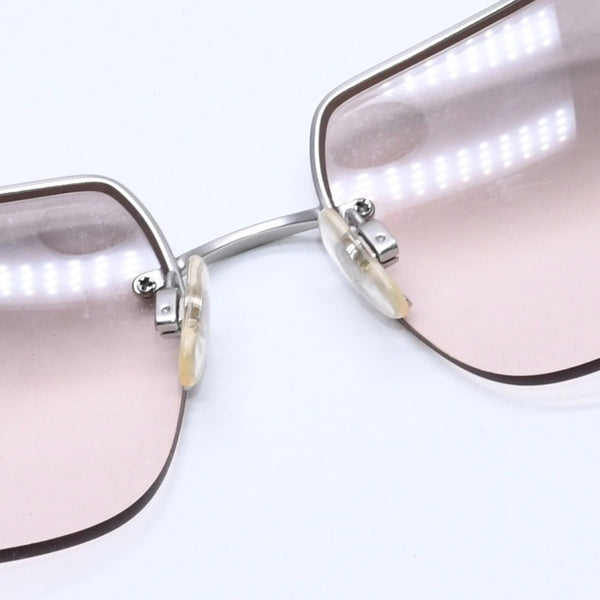 極美品 CHANEL シャネル リムレス サングラス サイドココマーク クリアフレーム グレー 4107-B 62◻︎15 125 中古 4a004037