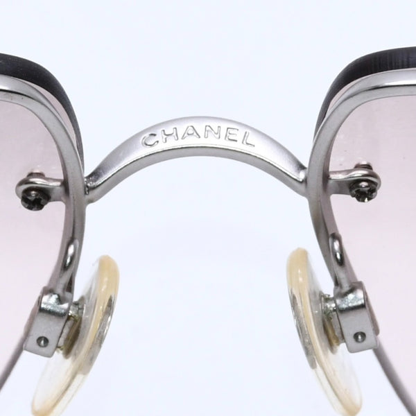 極美品 CHANEL シャネル リムレス サングラス サイドココマーク クリアフレーム グレー 4107-B 62◻︎15 125 中古 4a004037