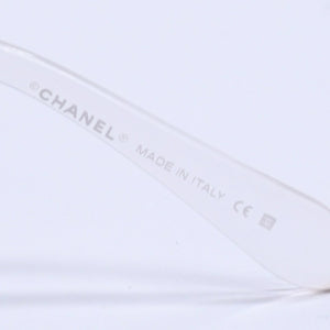 極美品 CHANEL シャネル リムレス サングラス サイドココマーク クリアフレーム グレー 4107-B 62◻︎15 125 中古 4a004037