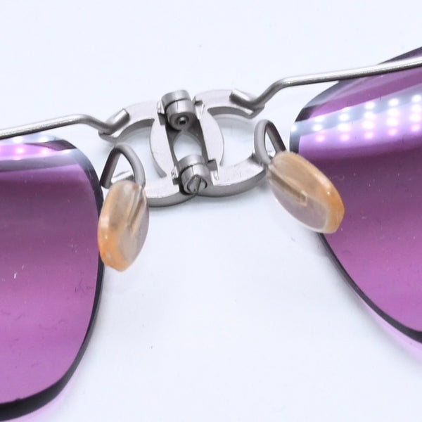 極美品 CHANEL シャネル 折りたたみ フロントココマーク 4032 サングラス 62◻︎17 パープルレンズ 中古 4a004038