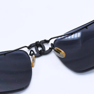 極美品 CHANEL シャネル リムレス 折りたたみ サングラス フロントココマーク 4032 63◻︎17 ブラックレンズ 中古 4a004049