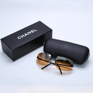 極美品 CHANEL シャネル リムレス 丸ココマーク サングラス イエローレンズ ゴールドレンズ 4035 63◻︎16 120 中古 4a004044