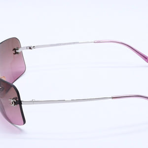Mint condition CHANEL rimless sunglasses with Coco Mark, purple gradient, khaki. 4017 62◻17 120 Used 4a004039