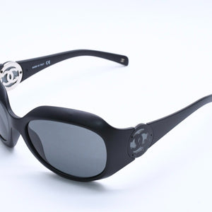 CHANEL シャネル サングラス アイウェア 6033 c555/3F サイズ61□18 130 ココマーク マットブラック 美品 中古 4a004043