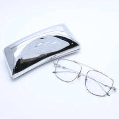 極美品 GENTLE MONSTER ジェントルモンスター 眼鏡 シルバーフレーム シルバーテンプル 59◻︎17 151 CO 中古 4a004128