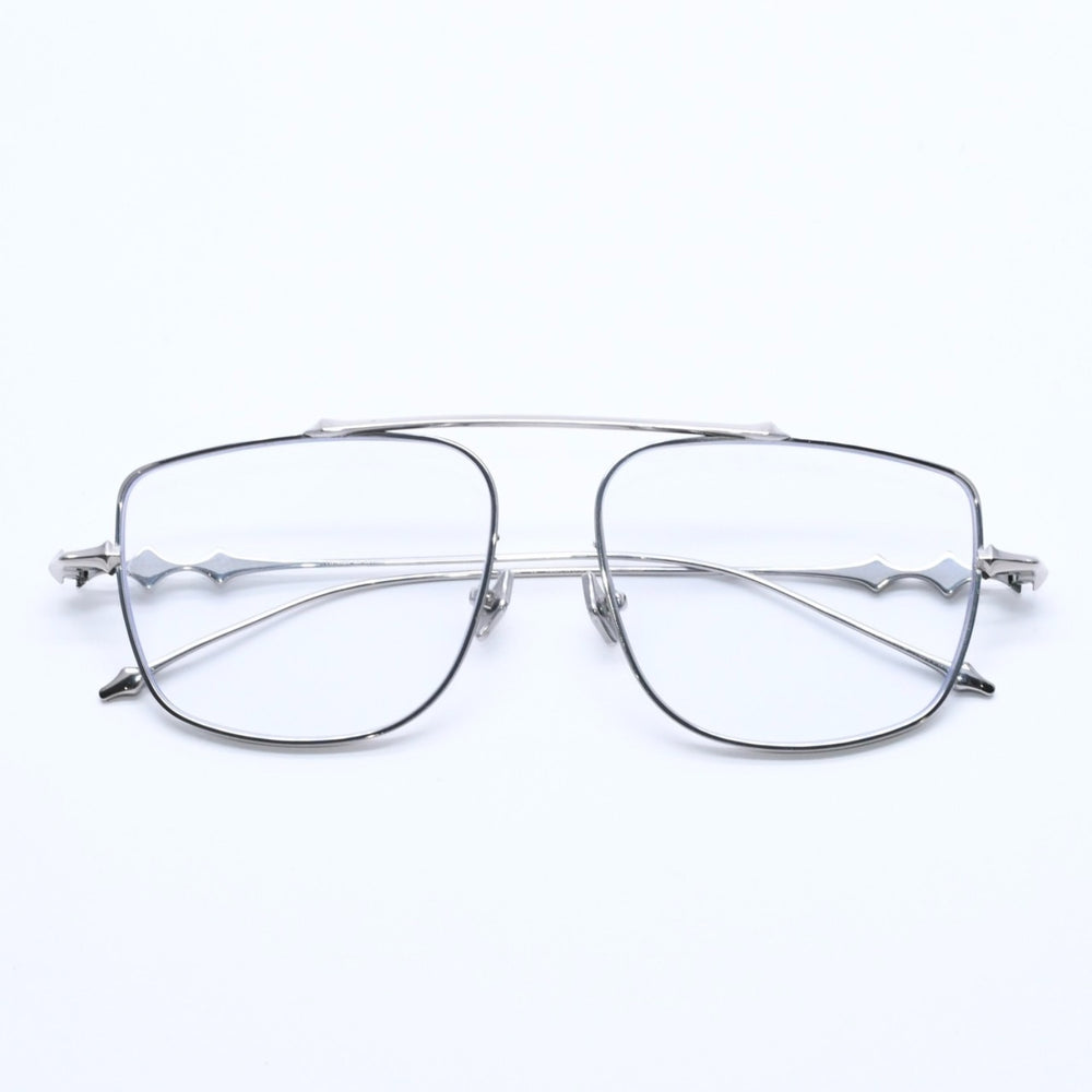 極美品 GENTLE MONSTER ジェントルモンスター 眼鏡 シルバーフレーム シルバーテンプル 59◻︎17 151 CO 中古 4a004128