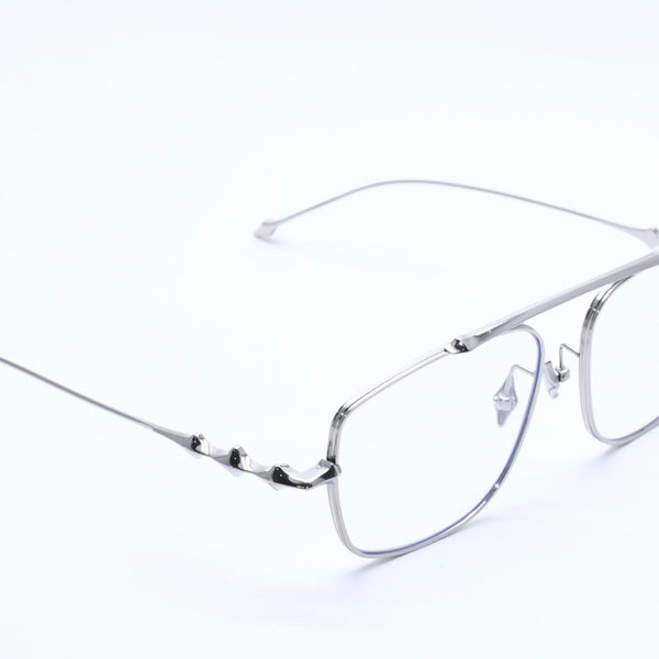 極美品 GENTLE MONSTER ジェントルモンスター 眼鏡 シルバーフレーム シルバーテンプル 59◻︎17 151 CO 中古 4a004128
